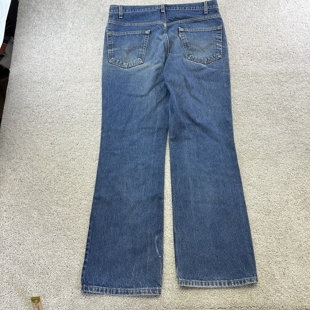 Vintage Levis 517 Boot Cut Jeans Men 36x32 Blue Medium Wash Made in USA Distress